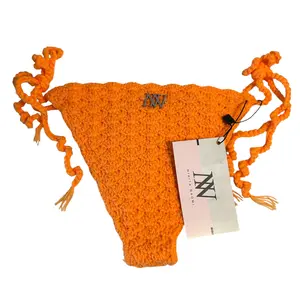 Orange Shell Triangle Crochet Bikini Bottom by Nikita Naomi