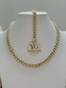 YG Yarigaby Jewelry SET MONA 45CM Necklace with 19CM Pulera Gold Plated Chain for Men and Women Elegant Fashion Accessory