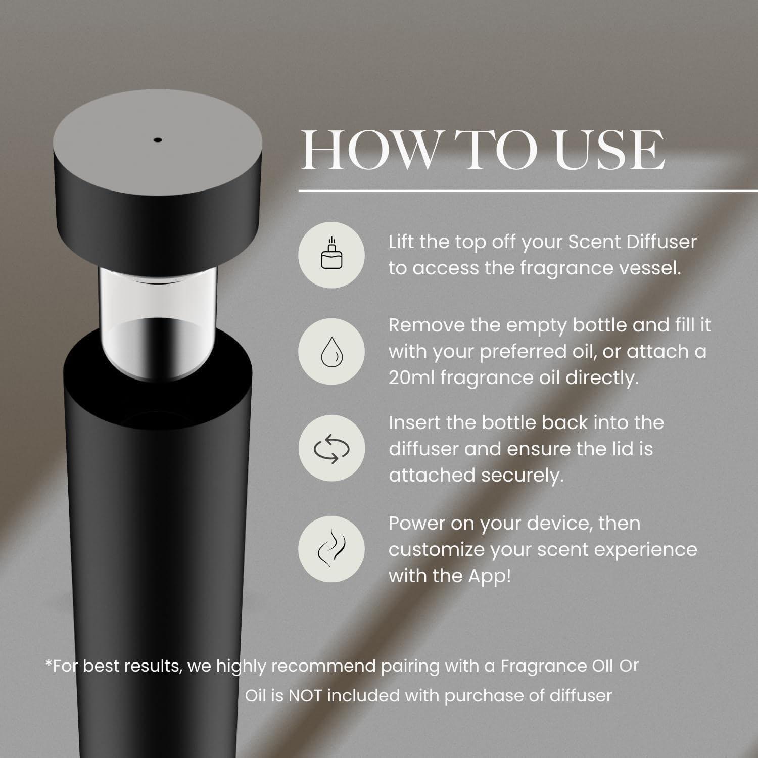 Ditch the Water, Elevate Your Vibe! Wireless Diffuser with 3 Luxe Scents for Your Whole Crib.
