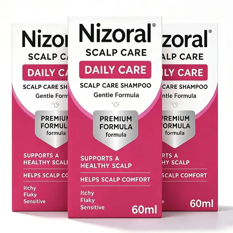 Scalp Care Shampoo 2 fl oz (60 mL) – Gentle Cleansing Hair Wash for Daily Scalp & Hair Care, Fresh Feeling Formula Nizoral