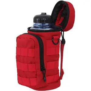 Red MOLLE Compatible Water Bottle Pouch