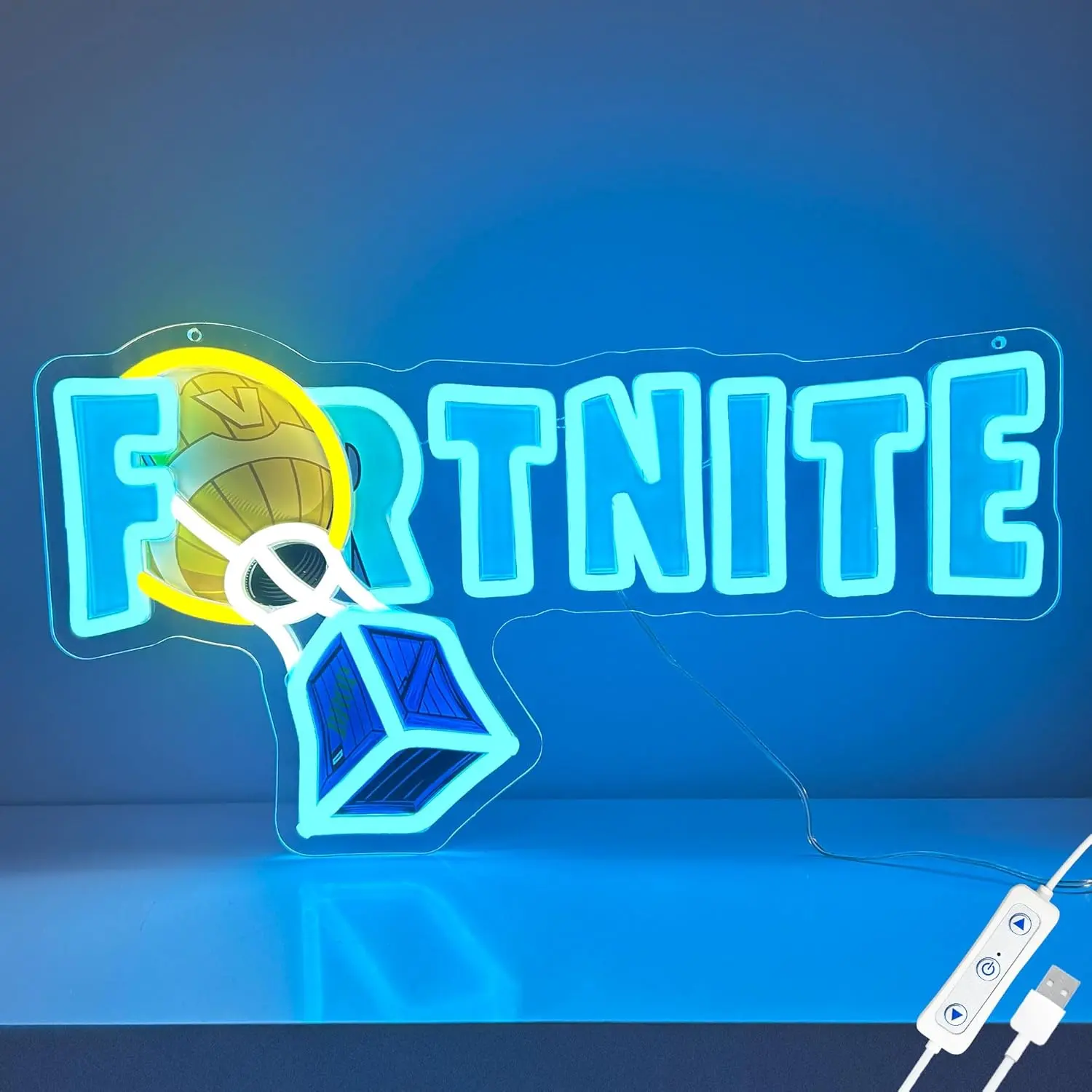 Fortnite Neon Sign, Official Licensed LED Neon Light for Gaming Room Decor, USB Dimmable Gaming Lights for Boys Room, Fortnite Gifts for Gamer, Streamer Wall Art, Man Cave Setup, Decorative Lights, Gamers