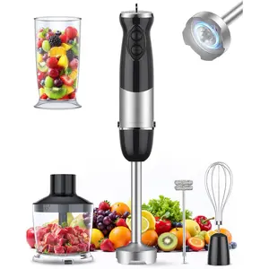 Immersion Blender Handheld 1000W 5 in 1 Corded Stick Hand Blender Kitchen with 12 Speed, , Mixing Beaker, , Whisk, Milk Frother,  Emulsifier for Soup,  , Sauce, Puree