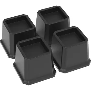 3 Inch Heavy Duty Bed Furniture Elevators 1500 lbs Capacity Set of 4 Black Bed Risers for Bed Sofa and Table