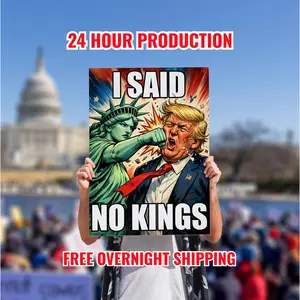I Said No Kings Double Sided Poster, No Kings Protest Sign, Save Democracy, Anti Trump Rally, Political Activist, Abolish Ice