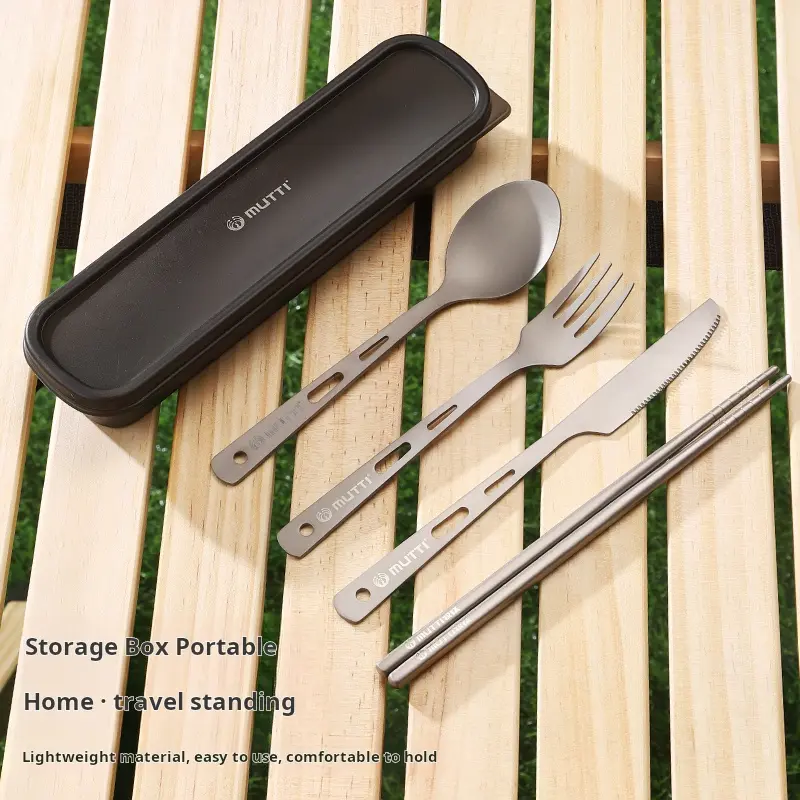 Outdoor Dining Set Four-Piece, Durable Outdoor Tableware, Portable Tableware Set, Perfect for Picnics & Camping, Easy-To-Carry Design, Ideal Gift Option, Camping Gear, Camping Equipment
