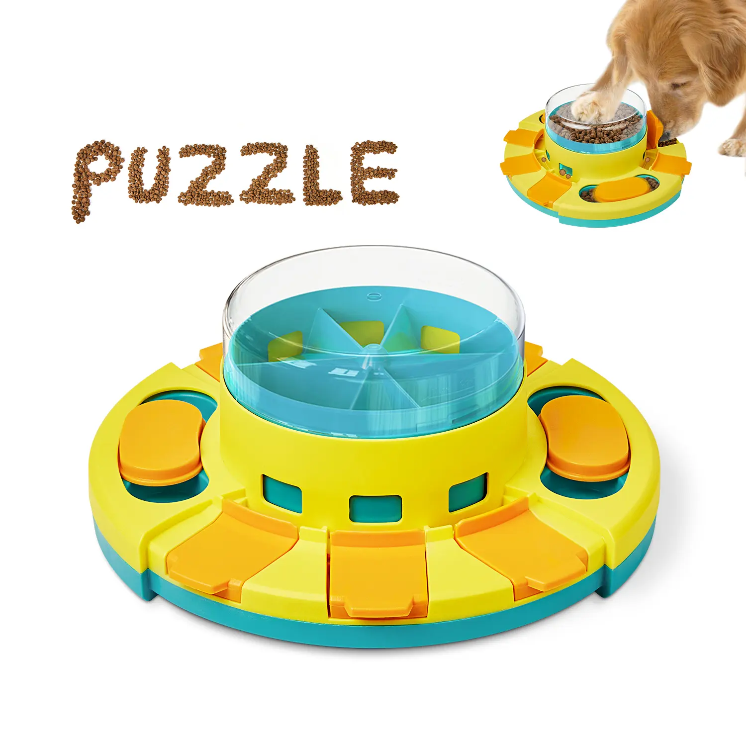 Potaroma Dog IQ Puzzle Toy with 2 Difficulty Levels, Slow Feeding Treat Dispenser, Mental Stimulation Entertainment Toy, Interactive Foraging Game for All Dog Breeds, 4.2 Inch
