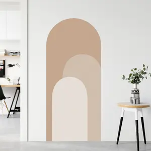 2-Piece Home Decor Wall Stickers, Artistic Geometric Self-Adhesive Arch Decals, Creative Wallpaper for Living Room Bedroom, Simple Style