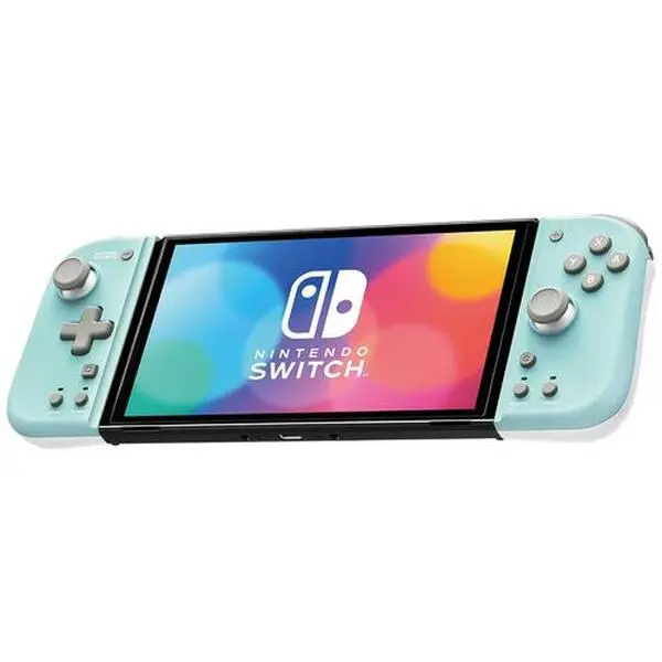 Nintendo Officially Licensed HORI Split Pad Compact Handheld Controller - Mint Green & White, Full-Size Buttons, Turbo Function, for Nintendo Video Games, Gaming Console Accessory
