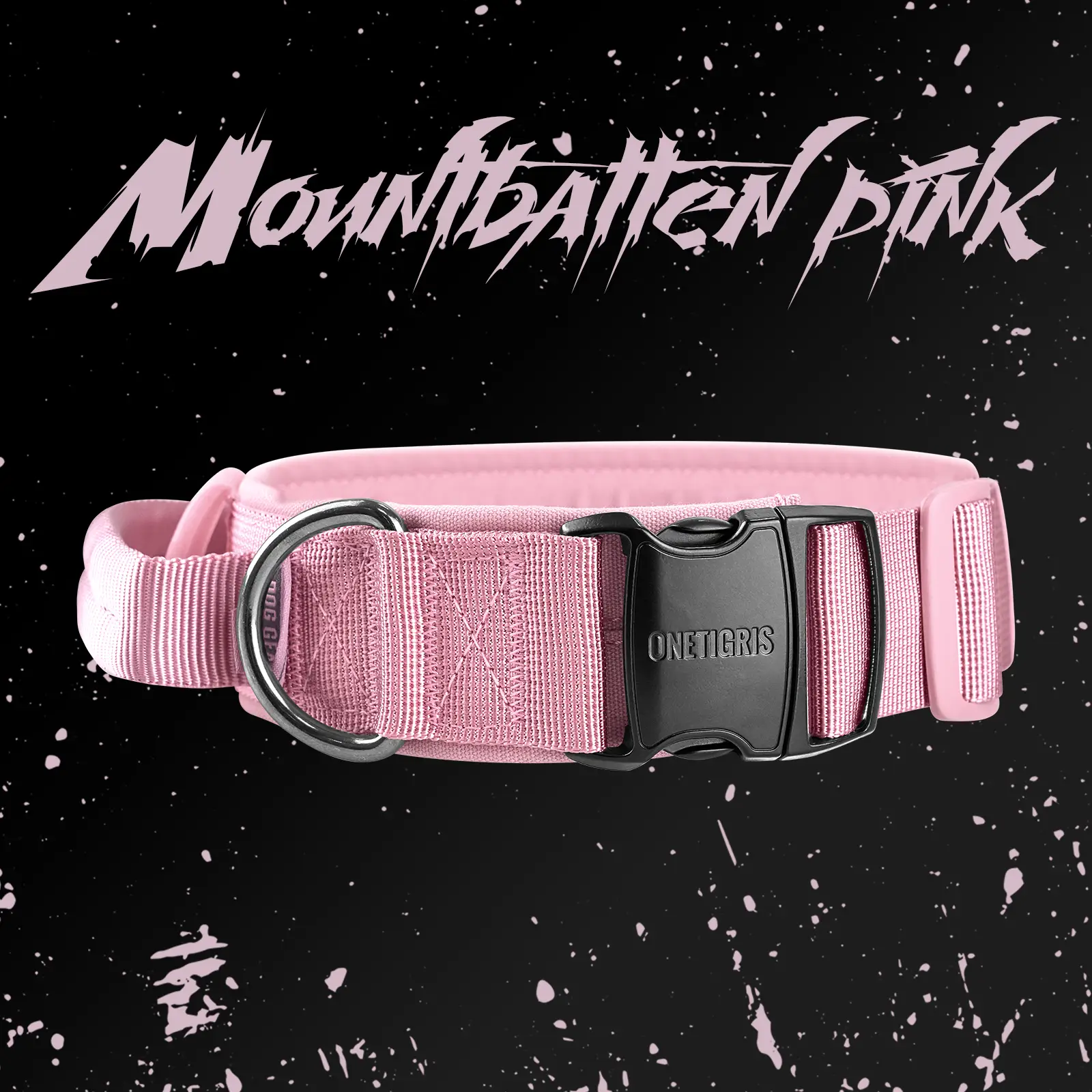 Mountbatten Pink!!! OneTigris Dog Collar with Stylish Metal Buckle – Perfect for Dogs, Premium Quality & Comfortable Fit!