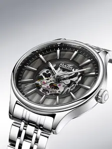 Mark Fairwhale Men's Automatic Mechanical Watch, Fashion Hollow Out Waterproof Night Light Business Flywheel, Fw-6022
