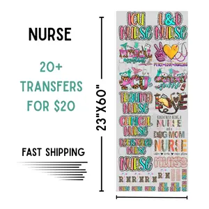 Nurse | Dollar Deals DTF Transfer Gang Sheet For Graphic Tees
