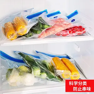 Yuesu Household Vacuum Fresh-keeping Bags Transparent Plastic Food-grade Mesh Zipper Valve Composite Packaging Bags Organiser