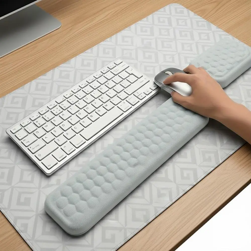 Ergonomic Memory Foam Wrist Rest Mouse Pad | Keyboard & Mouse Cushion Support, Gaming Accessories Computer Peripherals for Office Gaming Home | 3 Sizes, Breathable, Relieve Wrist Pain | Perfect for Long Computer Use