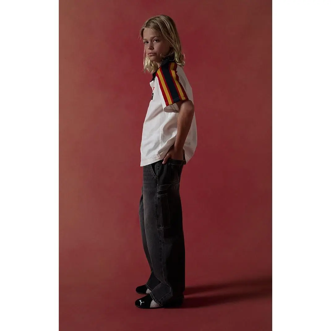 Pacsun Kids Extreme Baggy Jeans Contrast Stitch Carpenter Black