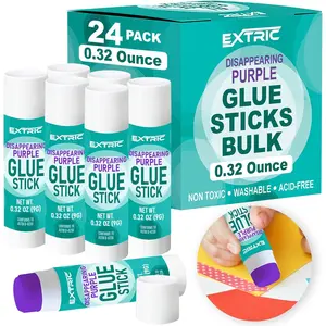 Bulk Purple Washable Glue Sticks, 24 Count, 0.32 oz, for Kids, Classroom, School, and Home