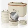 Stainless Steel Insulated Leak-Proof Bento Box Set - 4/3-Layer Large Capacity Food-Safe Tableware with Lid, Cutlery, On-The-Go Bag - Camping, Easy to Use, Fresh & Clean Meals, Packing Lunch for My Kid