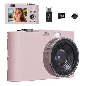 4K Digital Camera 64MP Autofocus Vlogging Camera with Front Rear Lens Shoot Digital Camera Flash 16X Zoom Anti-Shake Shoot Digital Cameras 32GB Card Compact Point Shoot Camera for Teens Adult Beginner