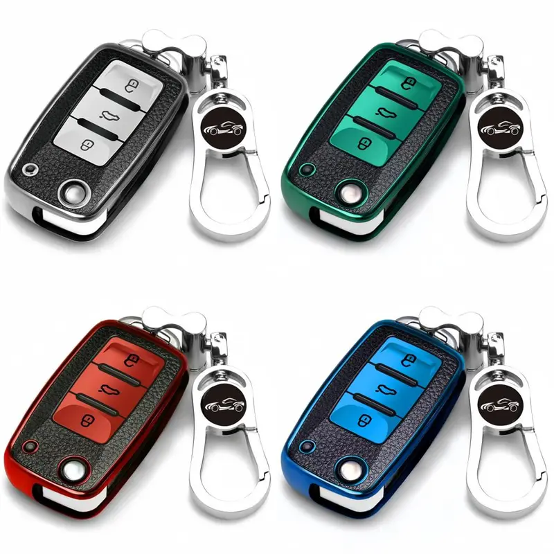 1 Count Key Protector for Volkswagen for VW for Magotan for MK6 for Passat for Touran for Bora for Golf 4 3 5 6 for Tiguan for Jetta for Lavida for Skoda for Octavia, Car Key Case Cover, Car Key Accessory