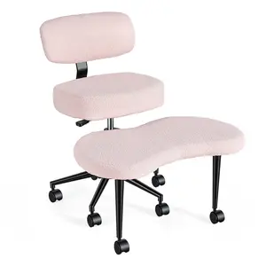 Meditation Cross Legged Chair PRO, Featuring Mobile Casters and 360° Swivel Design, Adjustable Backrest Relieves Pressure for Home Office, Personal Meditation Space