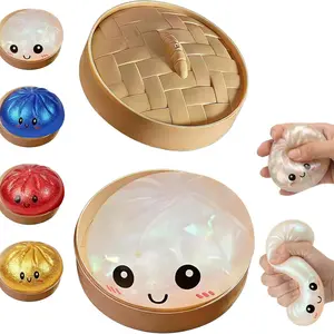 Flashy Dumpling Soft Candy Set, Random Glitter Box, 4 Colors, Stress Relief Toy, Giant Sparkle Dumplings, More Surprises