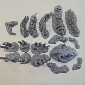 Dragon Bone Yard – 28mm 3D Printed Unpainted PLA Dragon Skeleton Terrain for Tabletop RPGs