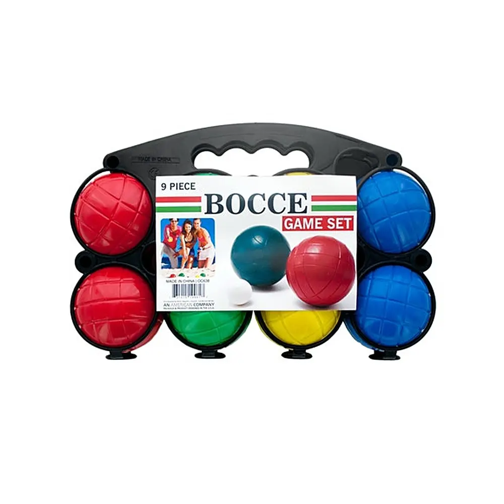 Bocce Ball Set - 9 Piece Outdoor Lawn Game for Backyard Beach & Family Fun, Classic Bocce Set with Carry Rack