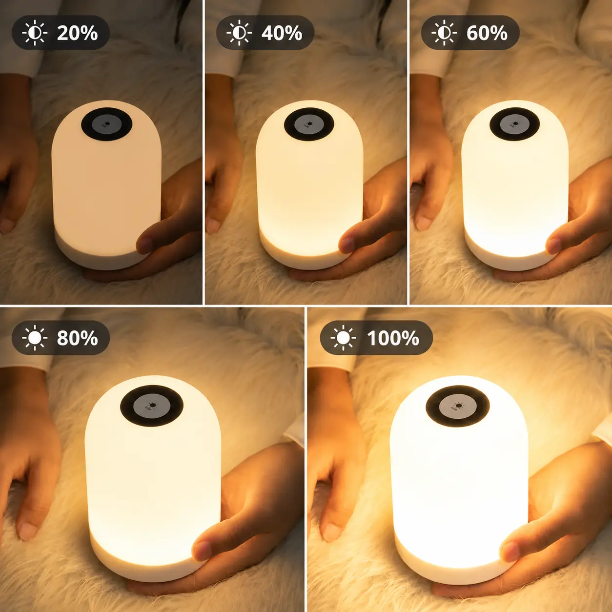 LED Touch Bedside Lamp – Dimmable LED with 3-Color Modes and Stepless Dimming; Suitable for Bedrooms and Children's Rooms (Nighttime Wake-ups & Feeding); USB Rechargeable; Decorative Night Light.