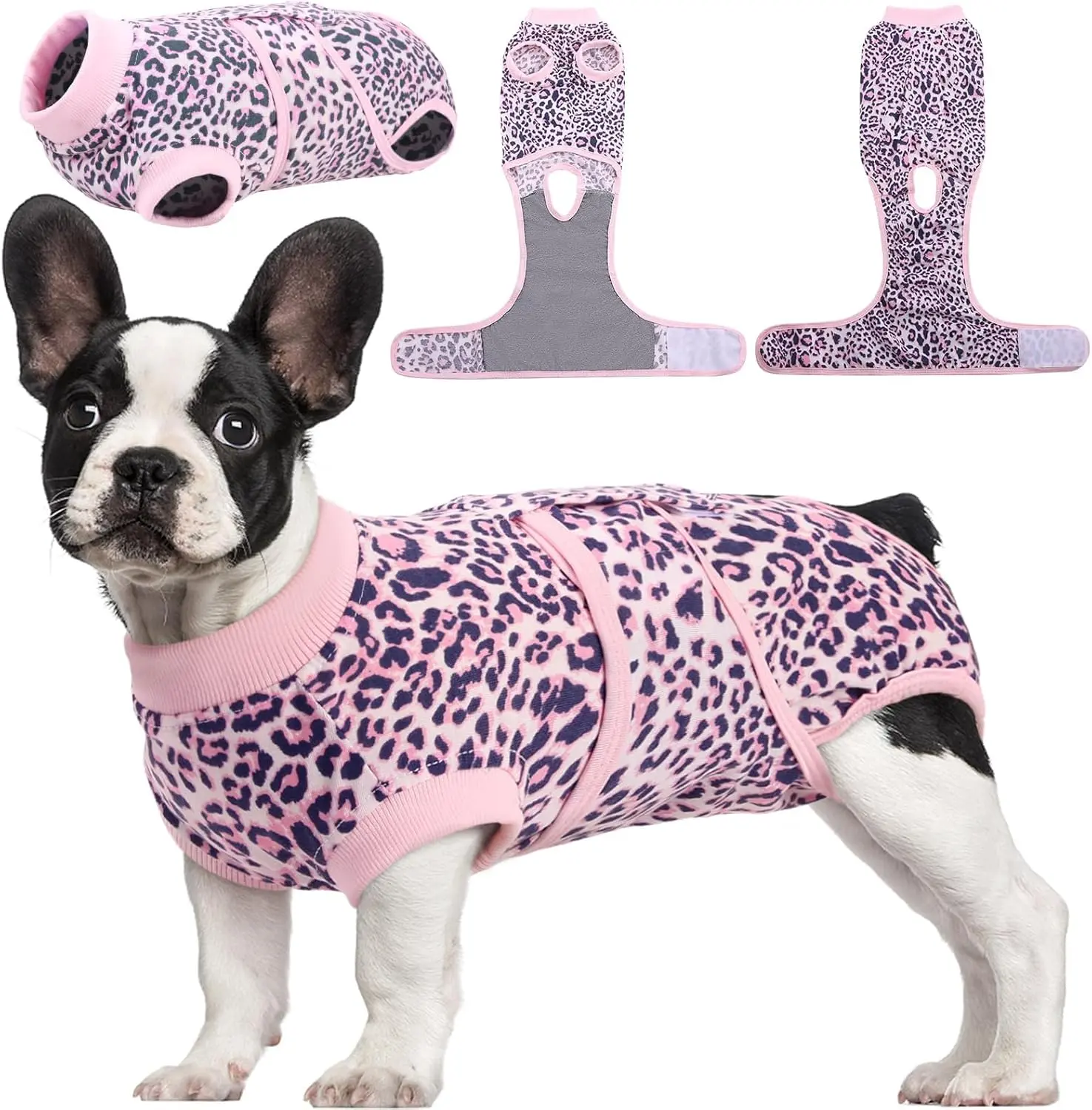 Kuoser Dog Surgery Recovery Suit, Recovery Suit for Female Male Dogs, Dog Onesie After Surgery Spay Neuter, Anti-Licking Pet Surgical Recovery Snugly Suit, Fuddle wuddle patch puppy