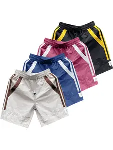 Men’s retro track shorts with side stripe, drawstring waist, quick-dry athletic shorts, vintage summer streetwear