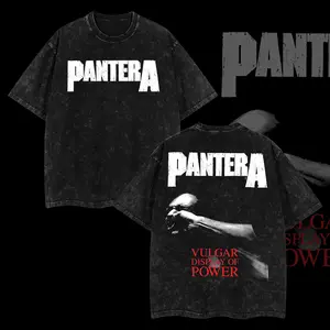 [$$$ROCKLIFE] Pantera "Walk" Vulgar Display of Power Retro Unisex Acid Washed Hoodie T-Shirt – 90s Records Rock Groove Metal Cotton Washed Tee, Groove Metal Rock Band Washed Shirt, Oversized Vintage Tee, Heavy Metal Merch, Gift for Rock Fans