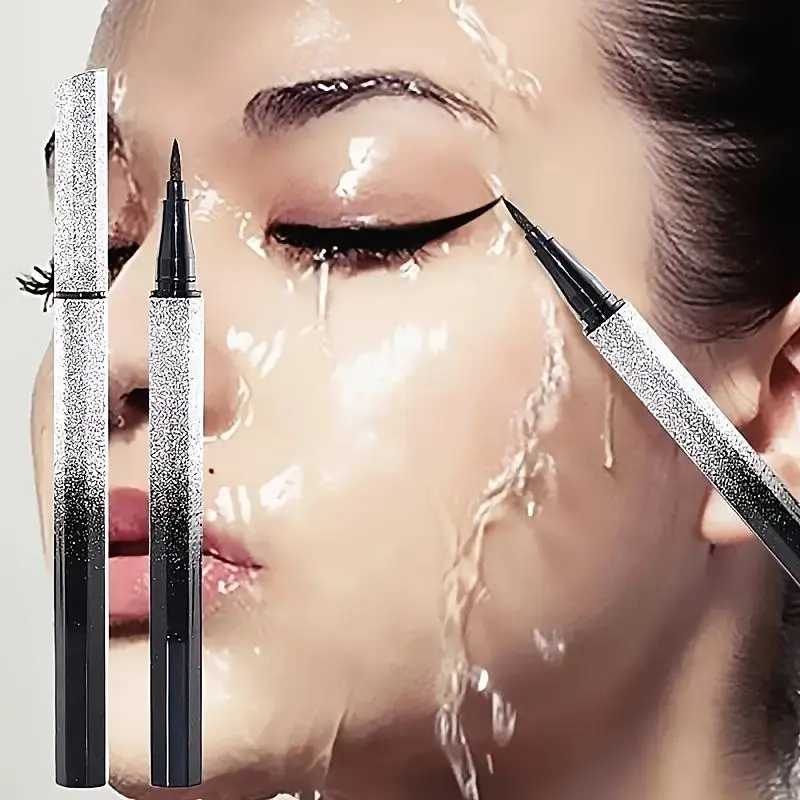 [Starry Sky Eyeliner Pencil] Cosmetic with Sponge Tip - Waterproof, Quick-Dry, Smudge-Proof, Long-Lasting Glitter Finish, Bold Festive Eye Makeup Look