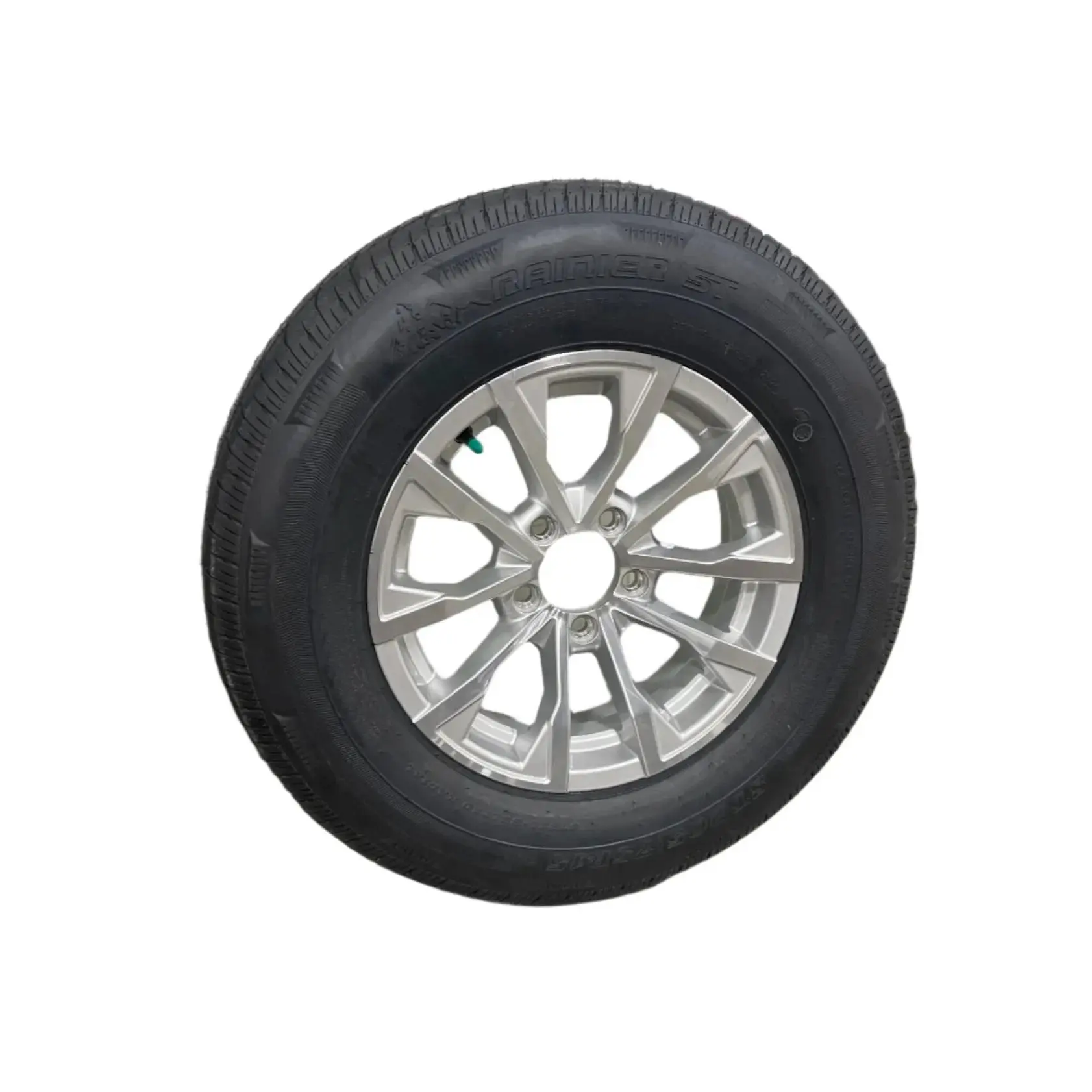 15" 5 on 4.5" Edge Silver Aluminum Wheel/Tire Combo for Sure-Trac Trailers