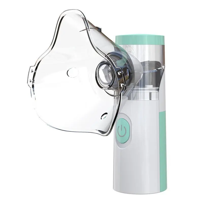 Portable Nebulizer with Clear Mask and Green Button for Easy Use and Comfortable Inhalation