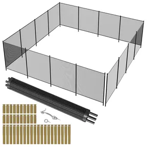 Swimming Pool Fence, GraveeLife Pool Safety Fence for Inground & Above Ground Pool with Stainless Steel Legs