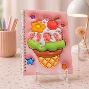 Trendy Lined Notebooks with Ice Cream Cone Design Choose Your Favorite Notebook for Notes and Sketches