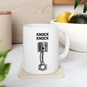 Knock Knock Broken Piston Coffee Mug, Car Guy Gift, Car Lover Mug, Mechanic Mug, Car Enthusiast Gifts, Funny Dad Mug, Best Gift for Him