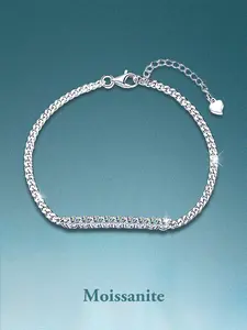Elegant Women's Moissanite Cuban Bracelets, S925 Silver Color, Perfect for Parties & Daily Wear, Ideal Birthday Gift, Anniversary Jewelry