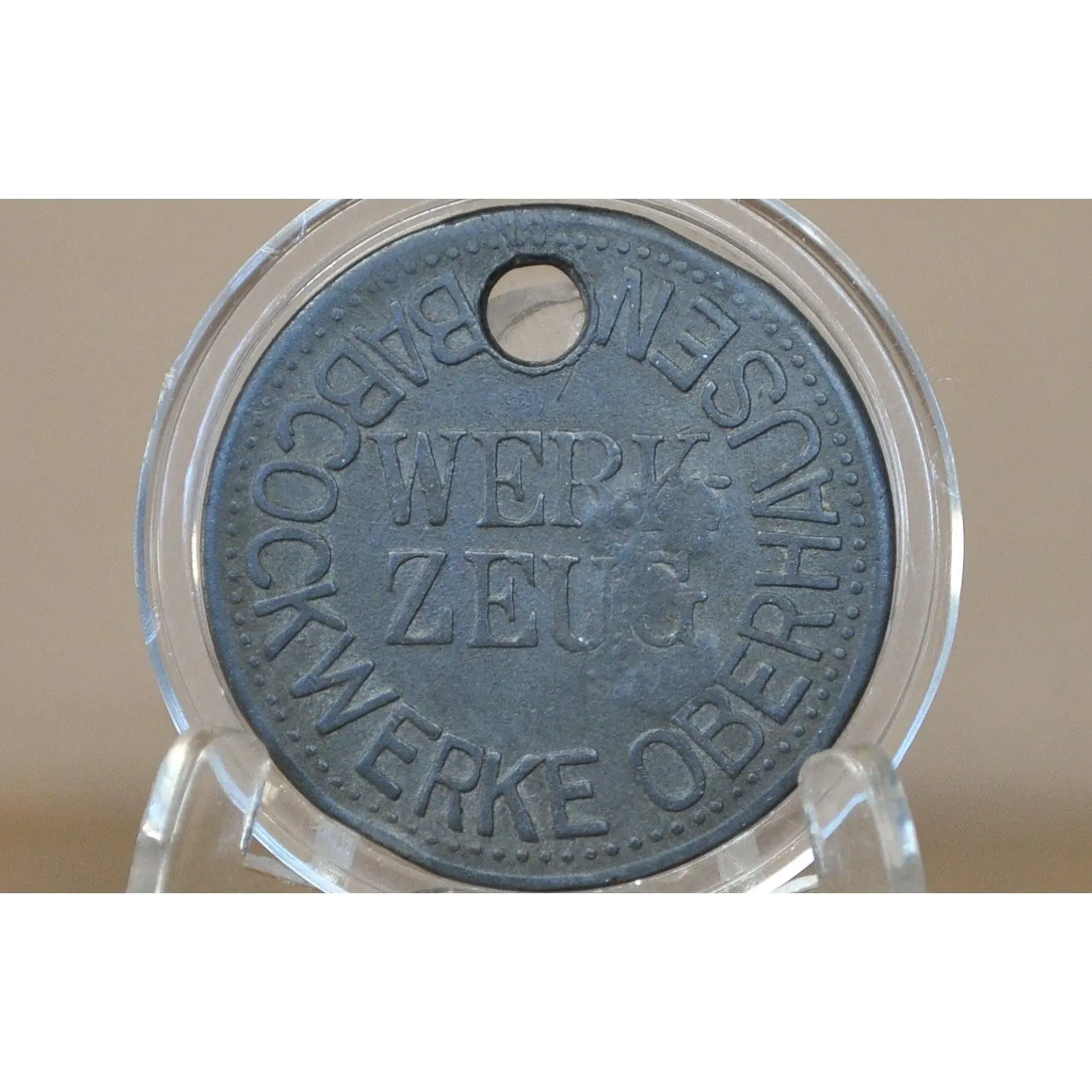 Babcock Oberhausen, Germany Warehouse Tool Tag - Vintage German Tool Tag Deutsche Babcock AG