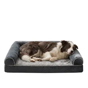 Large Dog Bed Orthopedic Washable 47"x31.5" Beds Bolster XL Bed Large Big Dogs Memory Foam Couch Sofa Waterproof with Removable Cover