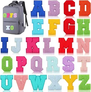 Letter Patch Iron on,Chenille Iron on Varsity Letter Patch,Chenille Varsity Alphabet A-Z Patch Patches for Jackets,DIY Supplies Pure Colorful