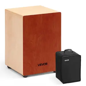 VEVOR Cajon Box Drum, with Internal Guitar Strings, Lightweight Wooden Percussion Box, Portable Birch Wood Drum Musical Instrument with Travel Bag, for Beginners and Professionals, 12 x 12 x 17 in