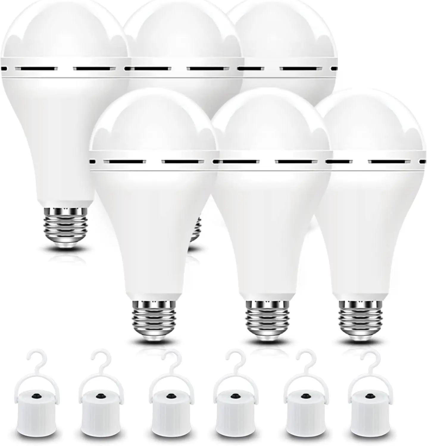 6-Pack Minimalist Rechargeable Hanging Lanterns with Detachable Hanging Hooks, 1200mAh Battery-Powered Rechargeable Outdoor Lighting, Hands-Free Fit Camping Gear for Home, Tent