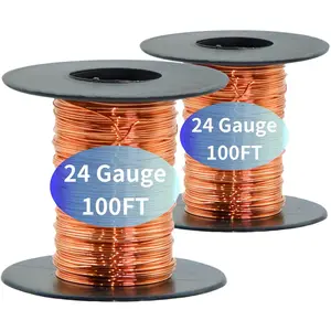 200  24 Gauge 99.9% Pure Soft Copper Wire for Electroculture Gardening, 2 Rolls Bare Soft Copper Wire - Ideal for  Growth, Science Projects, DIY Crafts, and  Making