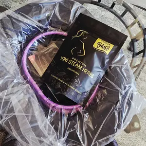 [FIVONA] 3-in-1 Yoni Steam Kit Black - Foldable Over The Toilet Steamer Seat with Herbal Blend and Storage Bag - Support pH Balance - Gentle Cleansing and Relaxation - at Home V-SPA - Luxury In-Home V Steam Combo