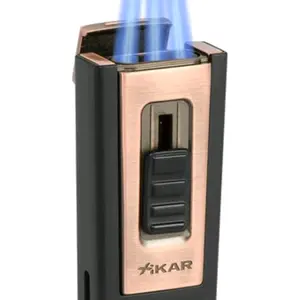 Xikar Trezo Inline Triple Torch Lighter |  Black and Bronze | Custom Engraved with choice of Text | Authentic and New One-of-a-Kind Gift for any occasion | Altitude tested to 12000ft | Memorable Windproof Candle Lighter
