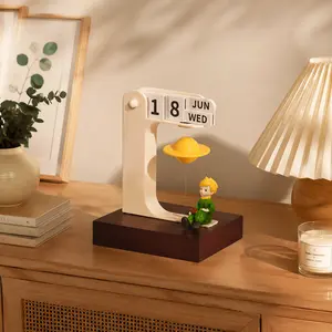 Magnetic Levitation Planet Prince Perpetual Calendar, Creative High-End Desk Decor Ornament for Home Supplies