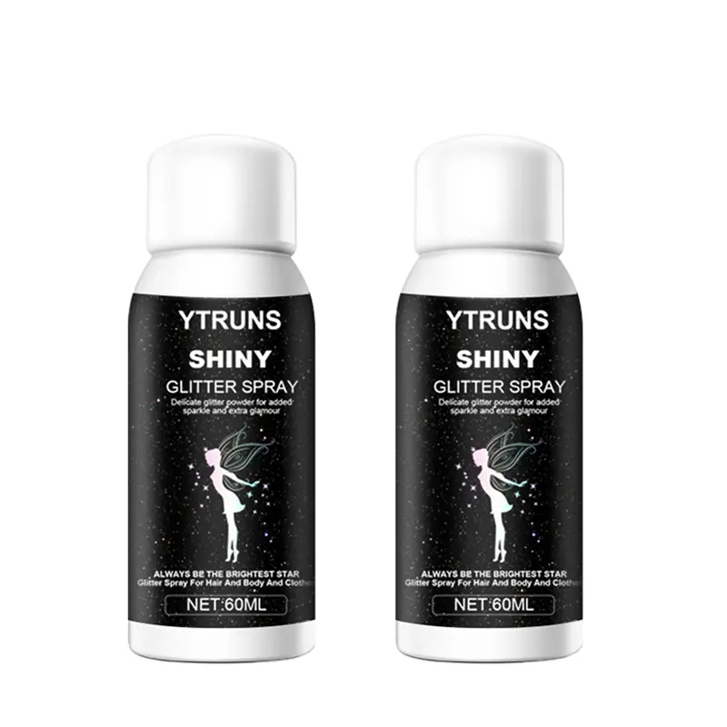 2PCS Shining Powder Spray, Suitable for Collarbone, Hair, Clothes, Even Coverage, Make Light Beige More Shiny, Body Highlight Spray, Halloween, Parties, Nightclubs, Valentine's Day