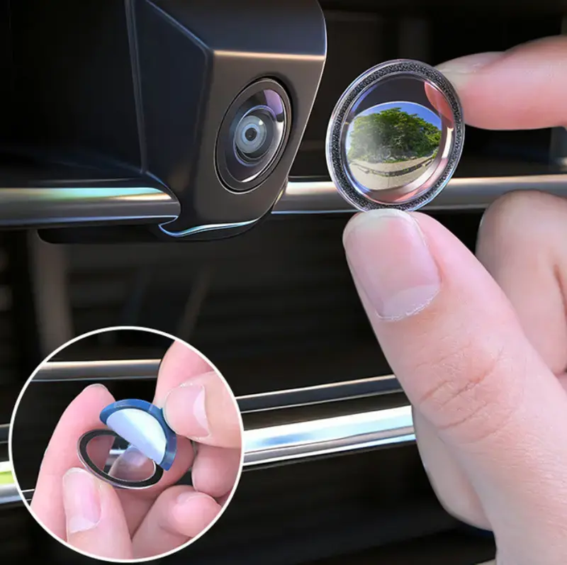 Car Camera Lens Cover — 360° Panoramic View, Rearview Mirror-Style Backup Camera Protector, Universal Car Accessory