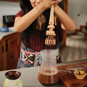 12-inch long Handmade Wooden Cacao Mixer, Elevate Your Ceremonial Cacao Experience